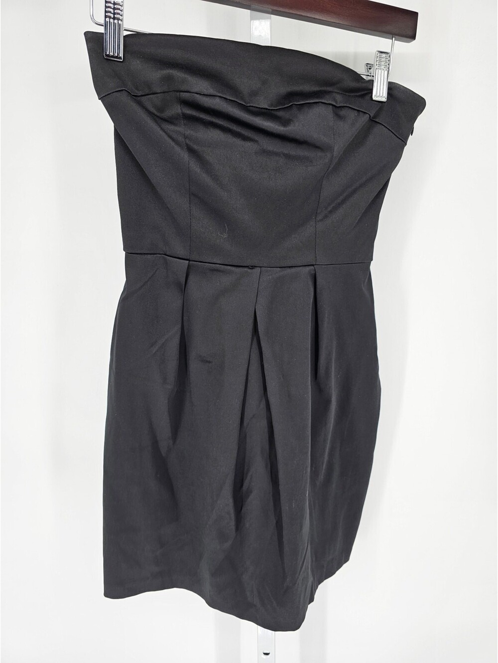Jump Girl Womens Sz 6 Mini Dress Strapless Black Satin Formal